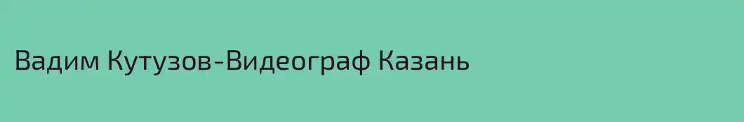Вадим Кутузов-Видеограф Казань